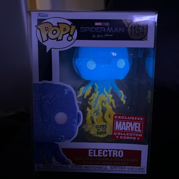 Spider-Man No Way Home Electro GITD #1554 Marvel Collector Corps Funko Pop 1154 - Picture 2 of 7